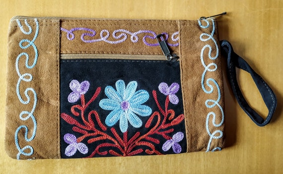 Hand Embroidered Kashmiri Style Multi-Purpose Mobile Bag Jewellery Purse Wallet