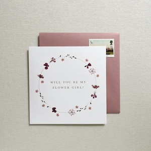 Carte de fille de fleur florale Edith