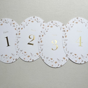 Lilla Floral Oval Table Numbers