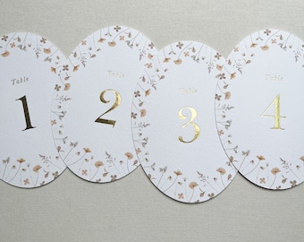 Lilla Floral Oval Table Numbers