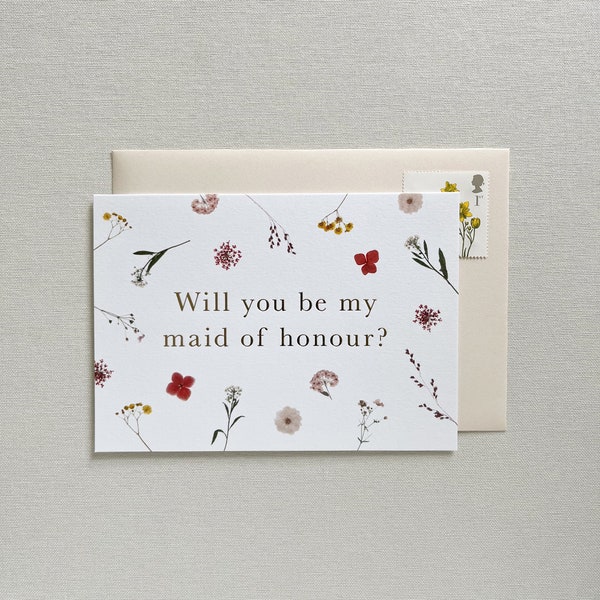 Anna Floral Maid of Honour Card