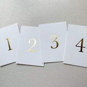 Gold Foil Table Numbers