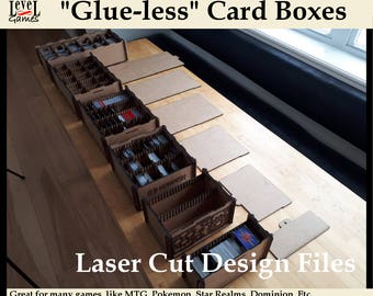 Card Box - Laser Cut Design Files - for MTG, Dominion, Pokemon, Star Realms, or any other card game