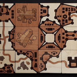 Deluxe Carcassone Tiles -- Cathedrals and Inns Expansion - Laser Cutting Pattern