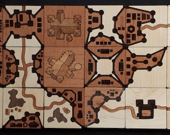 Deluxe Carcassone Tiles -- Cathedrals and Inns Expansion - Laser Cutting Pattern