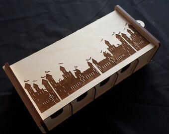 Deluxe Carcassone Tiles -- Box - Laser Cutting Pattern