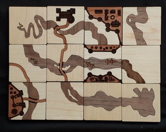 Deluxe Carcassone Tiles -- River Expansion - Laser Cutting Pattern