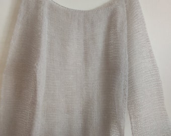 Handmade knit sweater Women's wool sweater Knit lightweight sheer mohair jumper Hand knitted thin pullover