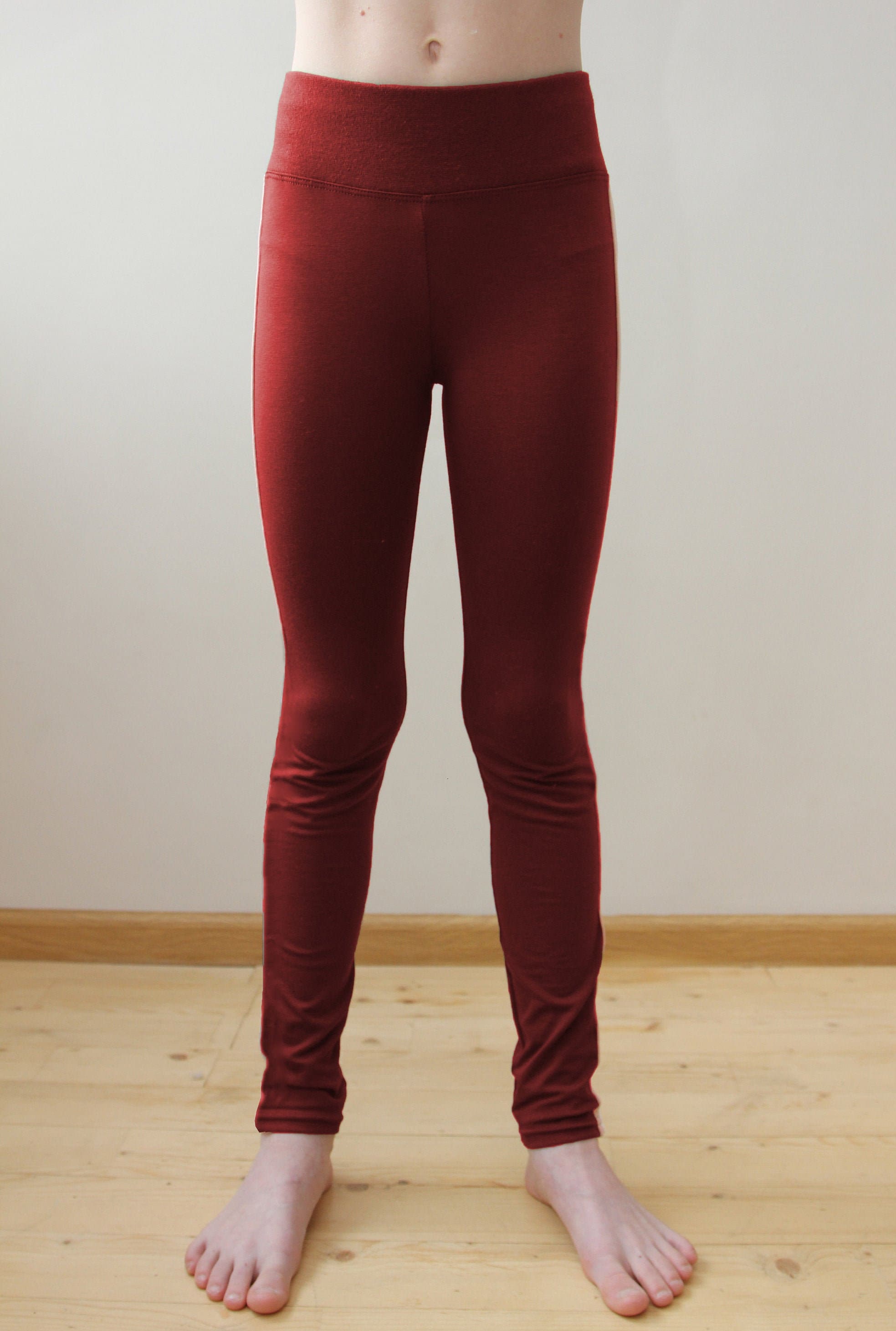 Burgundy leggings for baby Leggings cotton high waist Tights Etsy