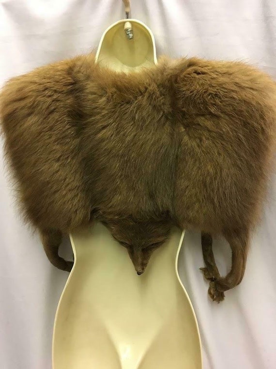 Vintage Genuine Fox Fur Jacket stole Wrap Cape 193