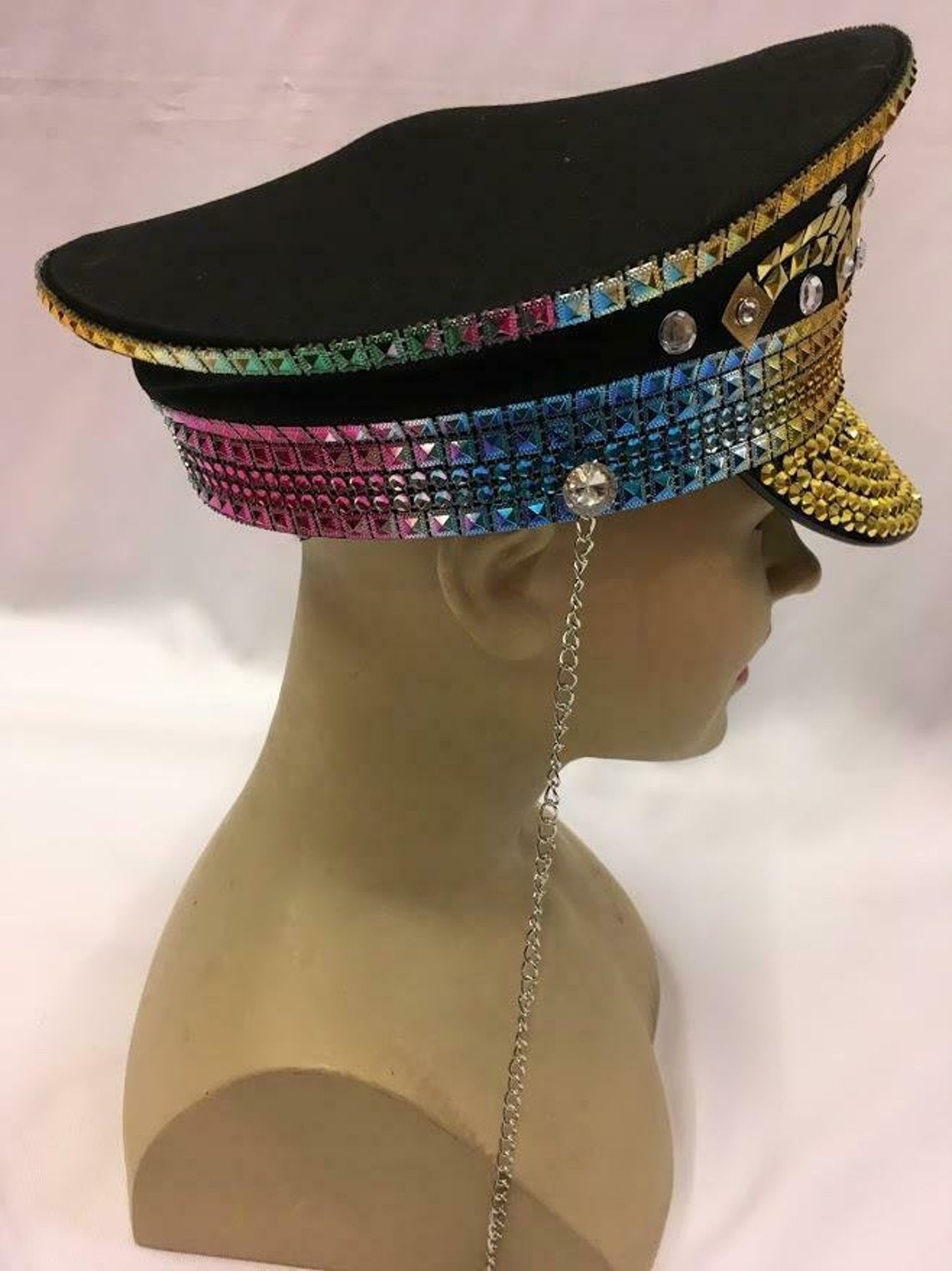 Rainbow Captain Cap Hat YMCA Festival Pride Military Boy Etsy