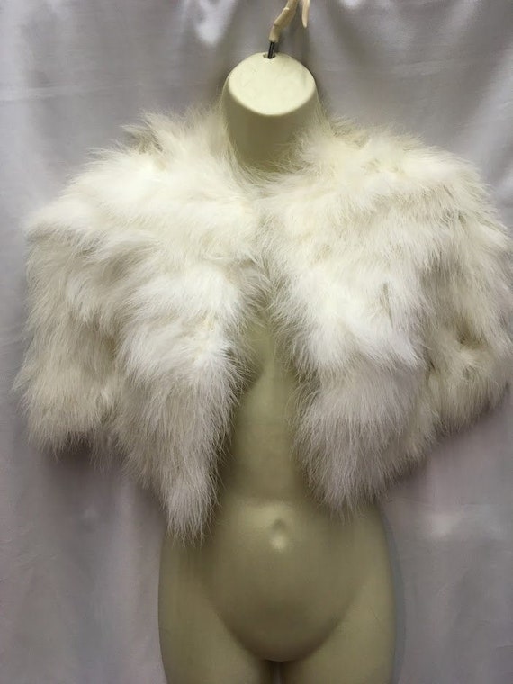 Vintage Marabou Fur cropped jacket 1930s silk line