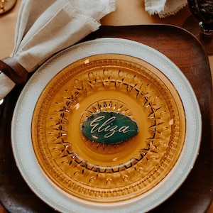 Green Agate Slice Place Cards