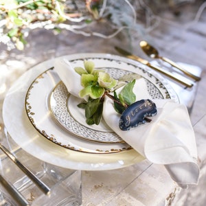 Black Agate Slice Place Cards