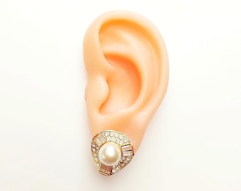 Vintage Glam Perlen Ohrclips in sehr gutem Zustand