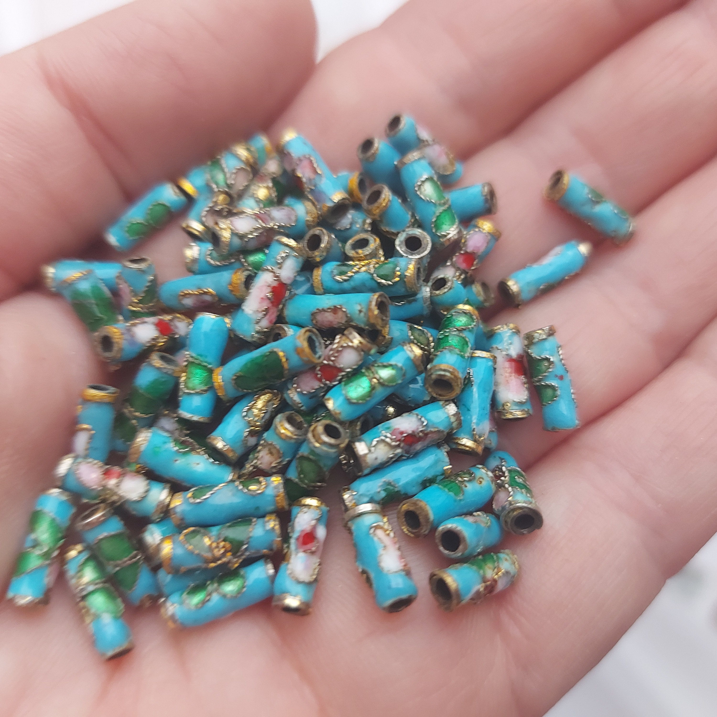 Huge Collection of Cloisonné Tube Beads Crystals Swarovski Etsy