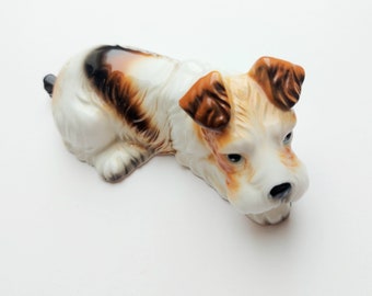 Vintage 1950’s Dog Figurine - Terrier Figurine - Retro Decor & Interior - Kitsch Decor