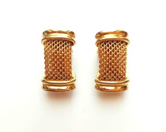 Vintage 80er Ohrringe - goldfarbene Ohrclips - super Zustand