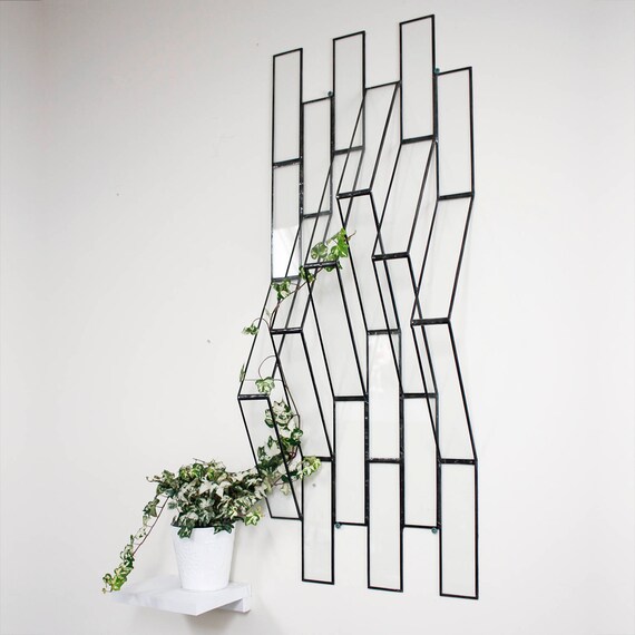 Indoor Glass Brick Wall Trellis Sculpture