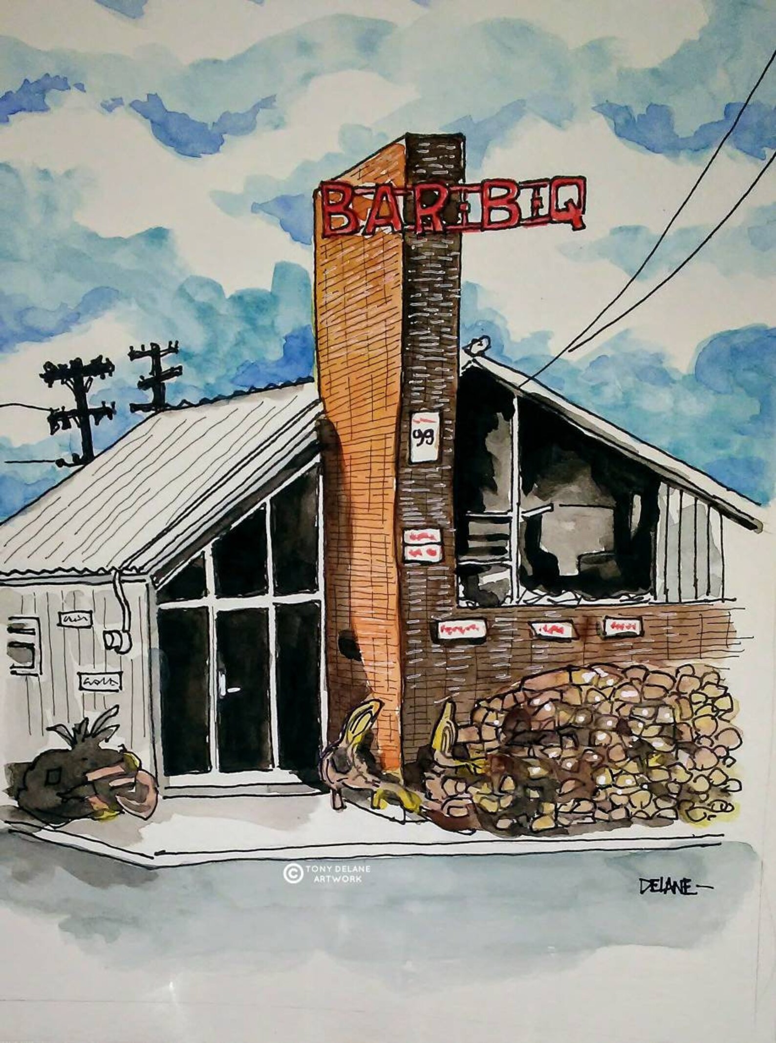 Mesquite bbq in mesquite texas art print  etsy