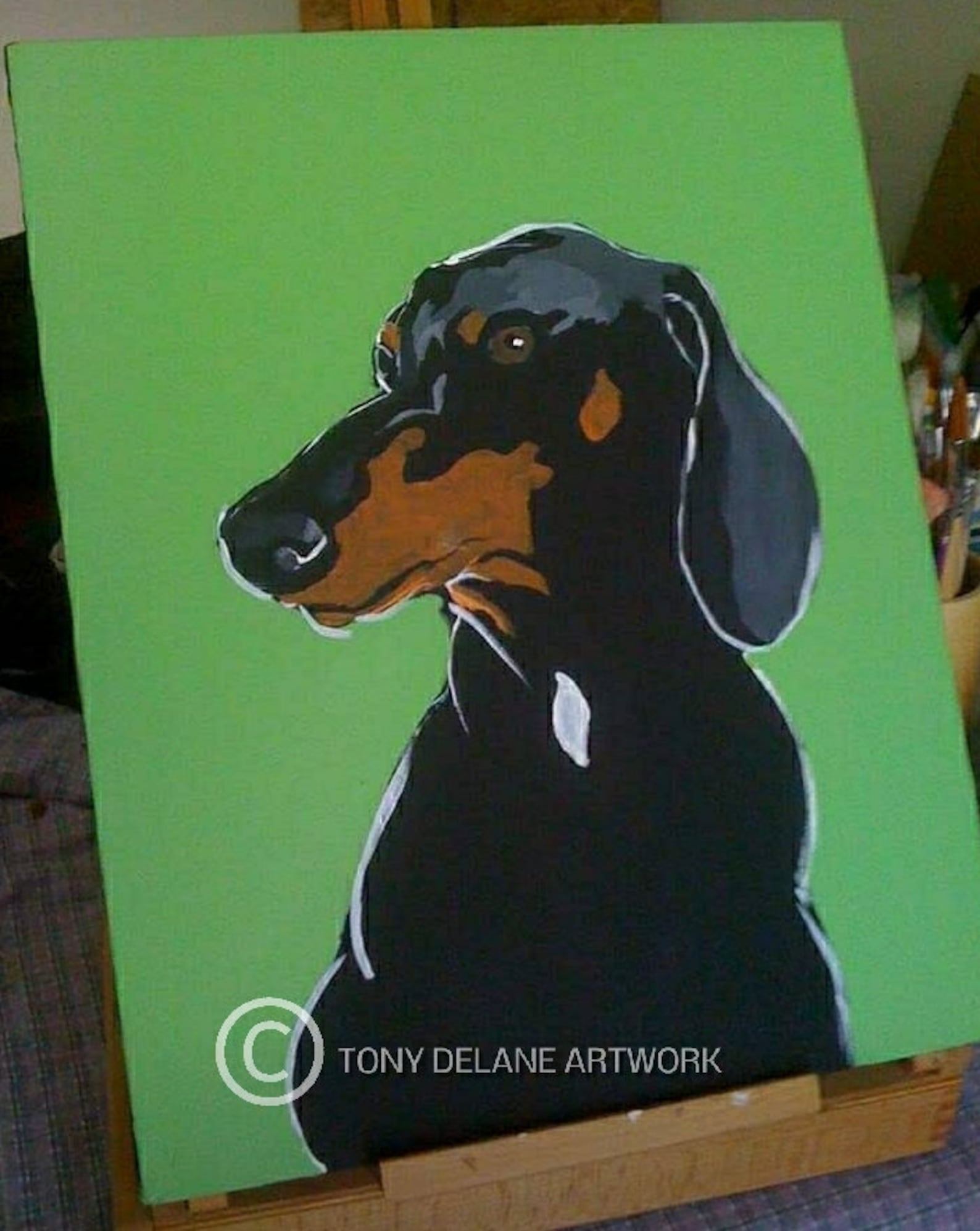 ORIGINAL Sausage Dog on canvas Etsy