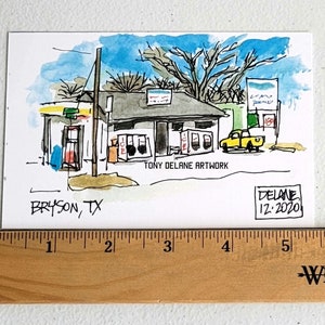 Bryson Texas watercolor print