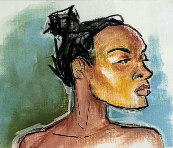 Original Oil Pastel Portrait in Natural Wood Frame - Etsy