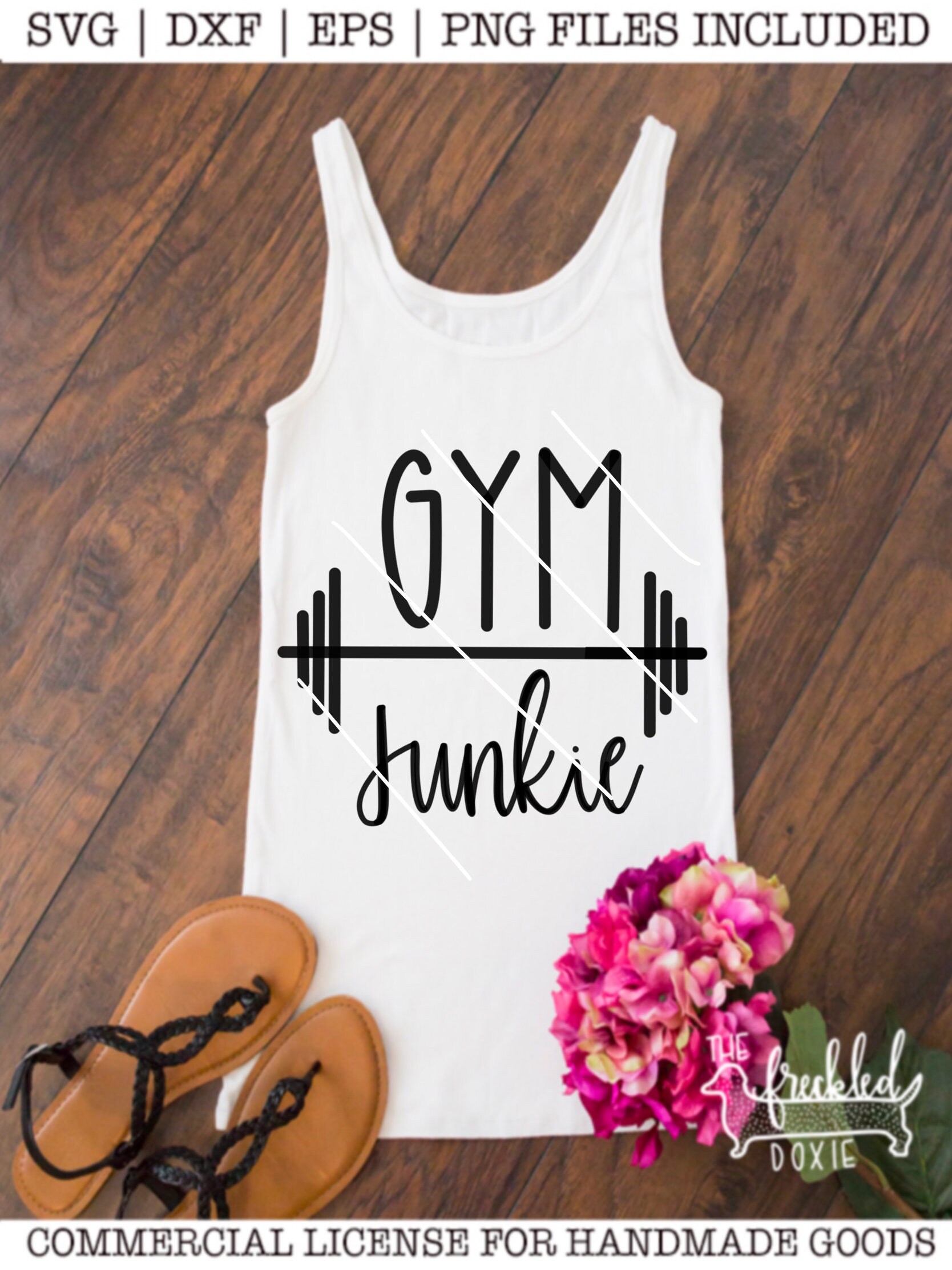 Gym Junkie SVG Girl Workout Tank svg Girl Gym SVG Etsy