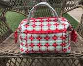 Quilted, Hand Crafted Multi Purpose zippered Duffle Bag-Accessories-Purse-Utility Bag-Craft Bag-One of a Kind-Satchel-handbag