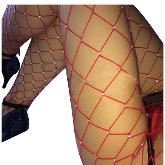 Rhinestone RED Fishnets 