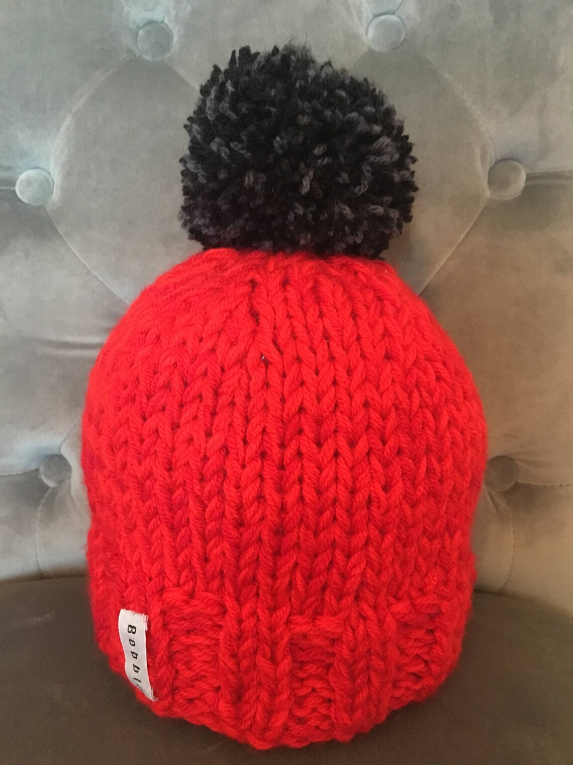 Men's Bobble Hat Women's Bobble Hat Red Hat Grey Etsy