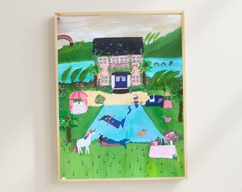 Unique 'A Magic Retreat' Acrylic Painting on 20x16 Canvas Panel - Ready to Frame
