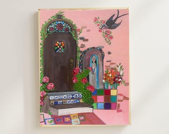 On Any Given Sunday" – 20x16 Original Acrylic Painting of Faith, Play & Tradition - gift for her