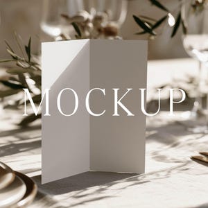 4x9 Folded Wedding Program Mockup | Timeline Card Mockup | Minimal Stationery PSD | Luxury Double Menu