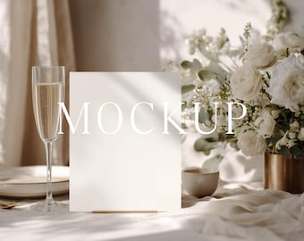 Maquette de panneau de table de mariage 8 x 10 PSD, menu de bar, panneau de boisson de luxe, neutre minimal