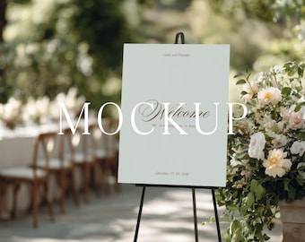 18x24 Wedding Welcome Sign Mockup PSD, Modern Elegant Seating Chart (Digital File)