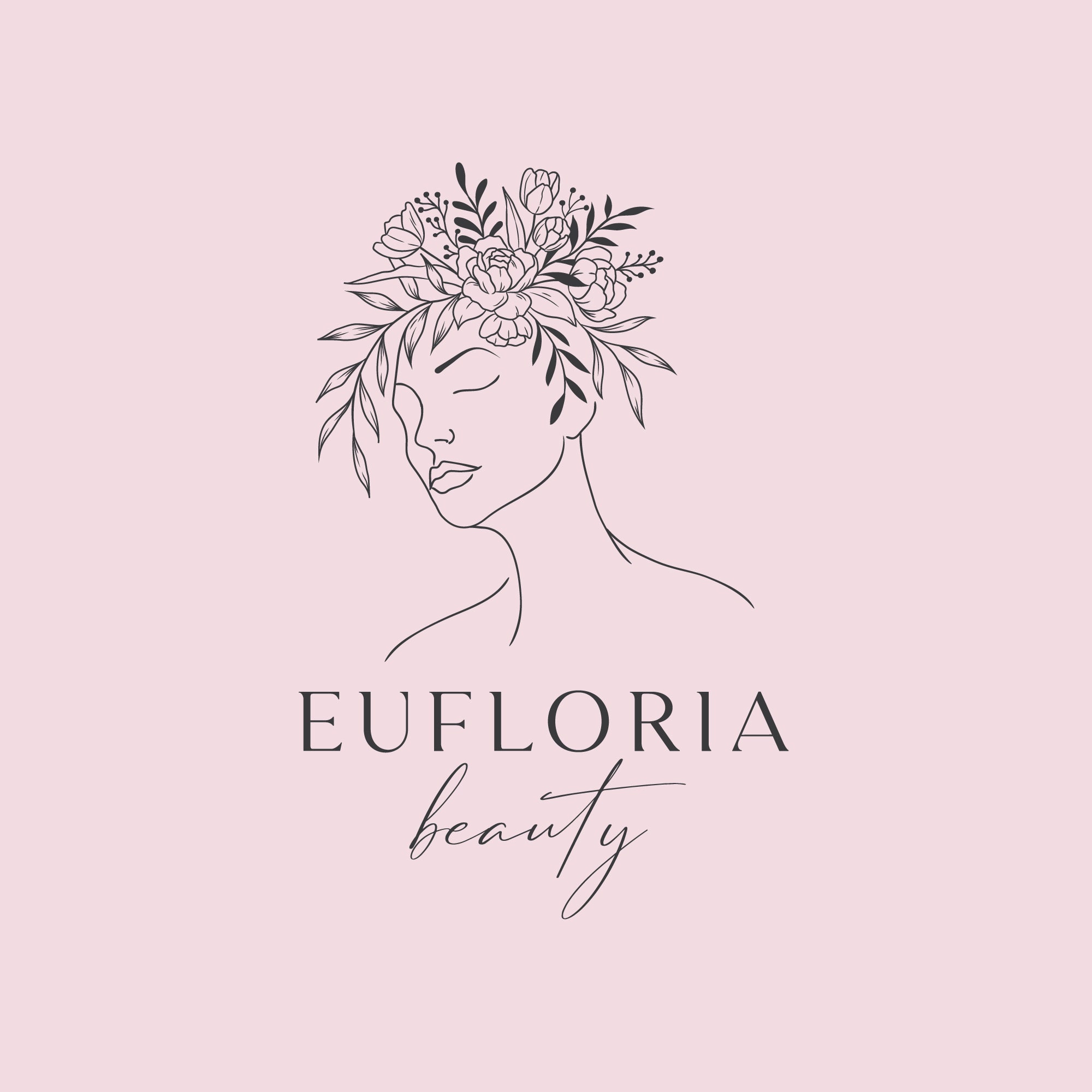 Pre-made Woman Floral Logo Flowers Logo Beauty Salon Flower - Etsy