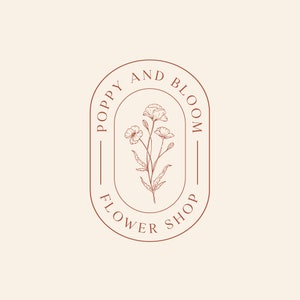Pre-made Poppy Logo Botanical Logo Flower Hand Drawn - Etsy