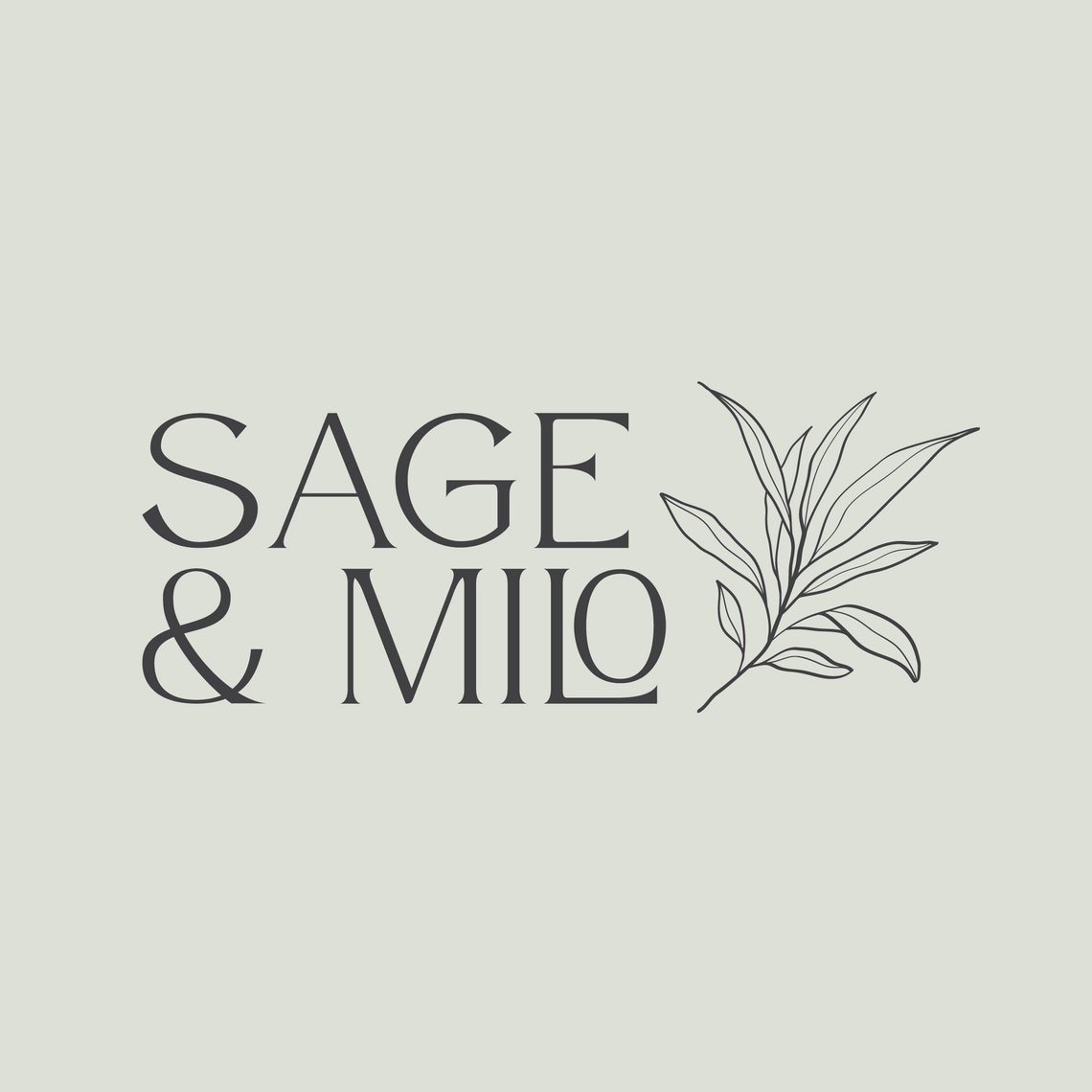 Botanical Sage Logo Leaf Logo Apothecary Logo Tea Logo | Etsy