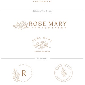 Pre-made Mini Branding Kit Rose Logo Design Botanical Logo - Etsy