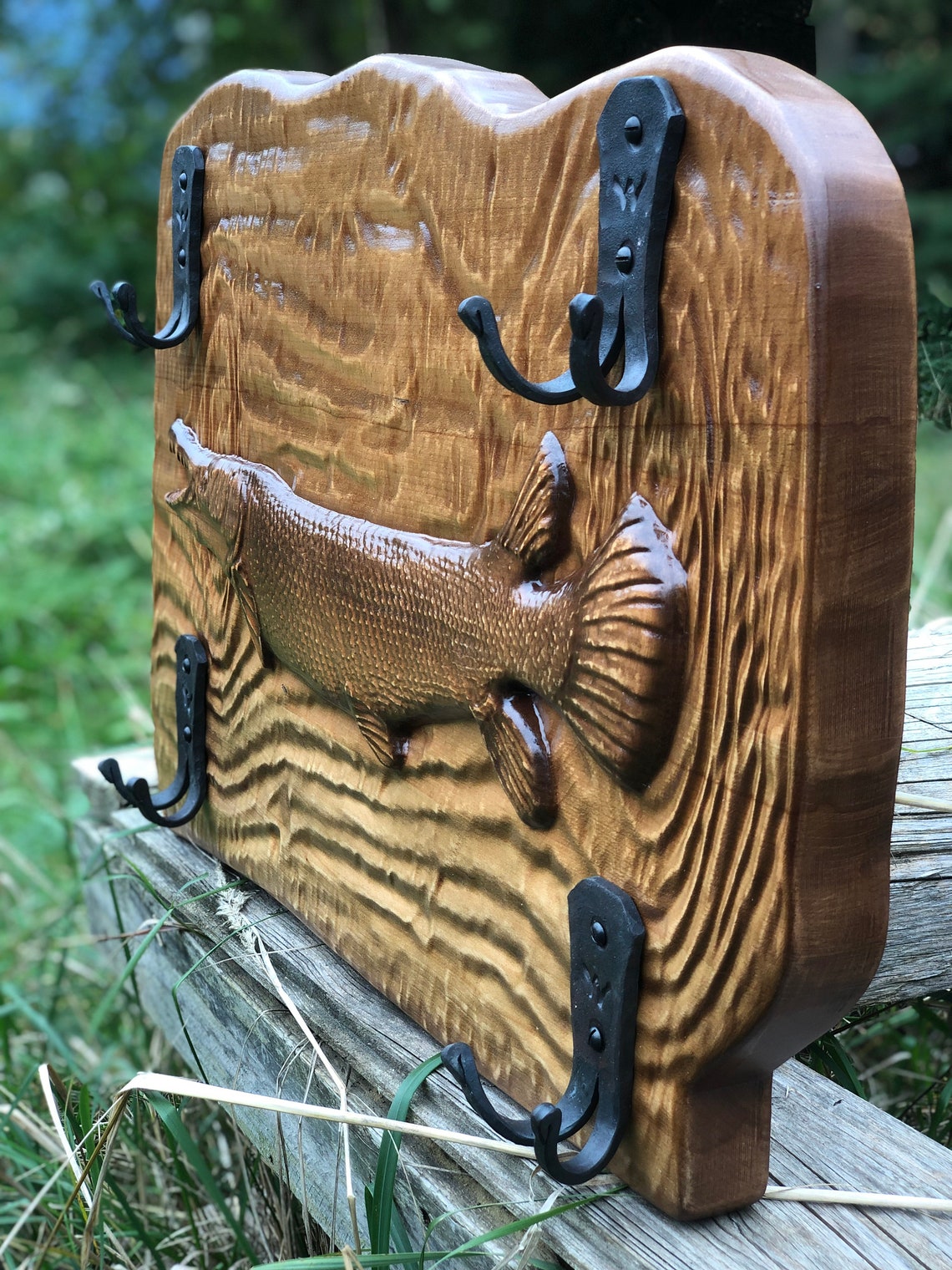 Alligator Gar Woodcarving fishing Rod Rackwoodcarving Etsy