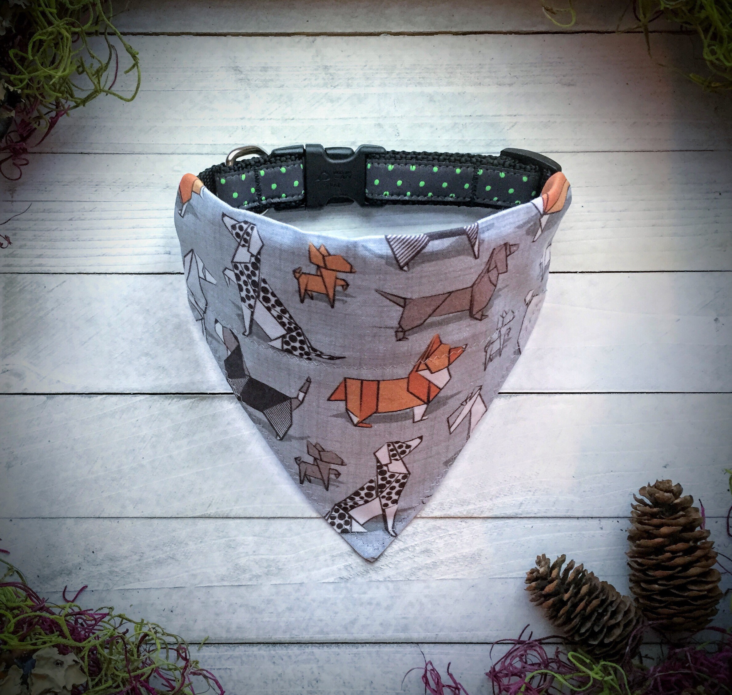 Dog Bandana Origami Dog Overthecollar Neckwear Accessory Etsy