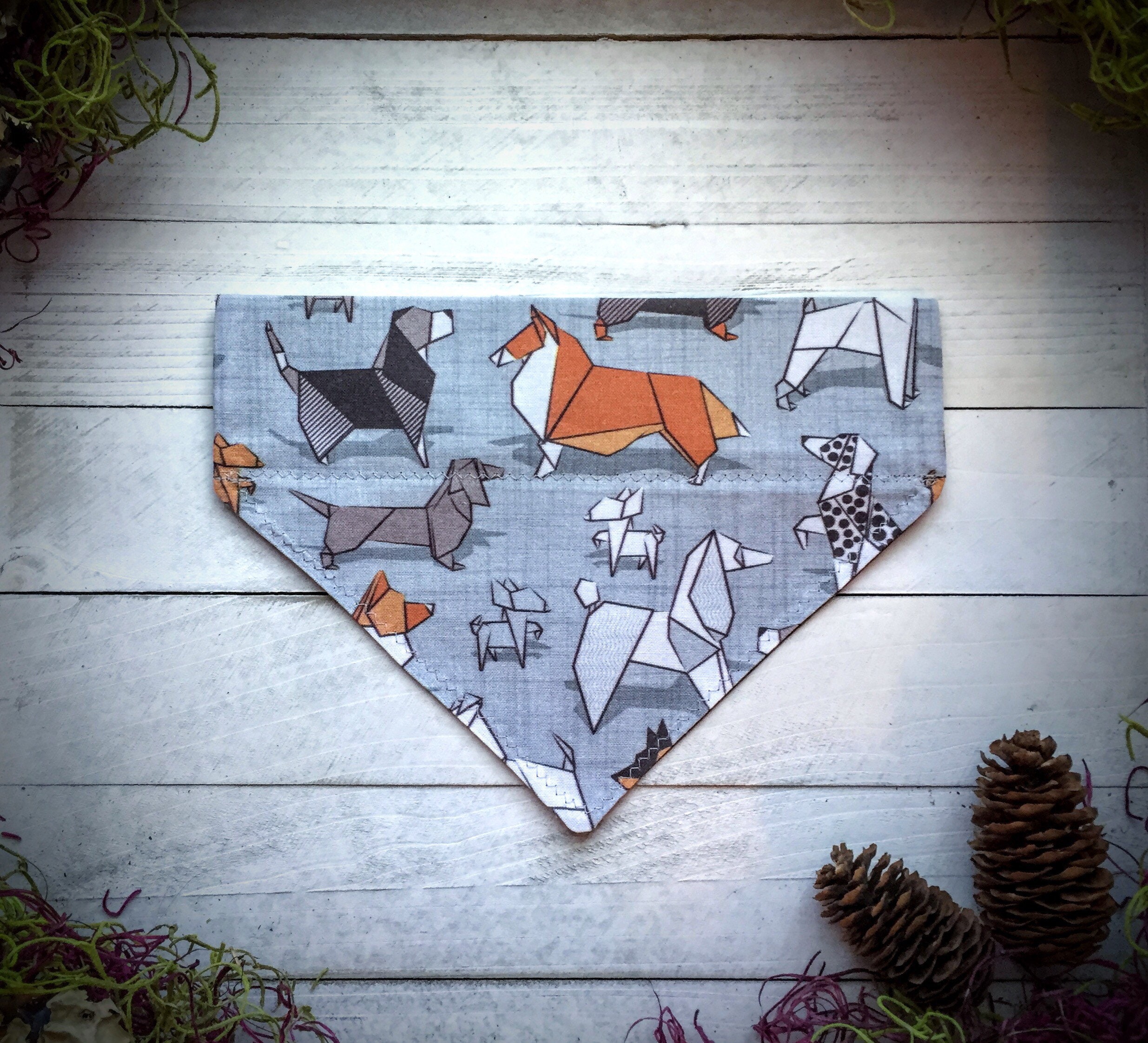 Dog Bandana Origami Dog Overthecollar Neckwear Accessory Etsy
