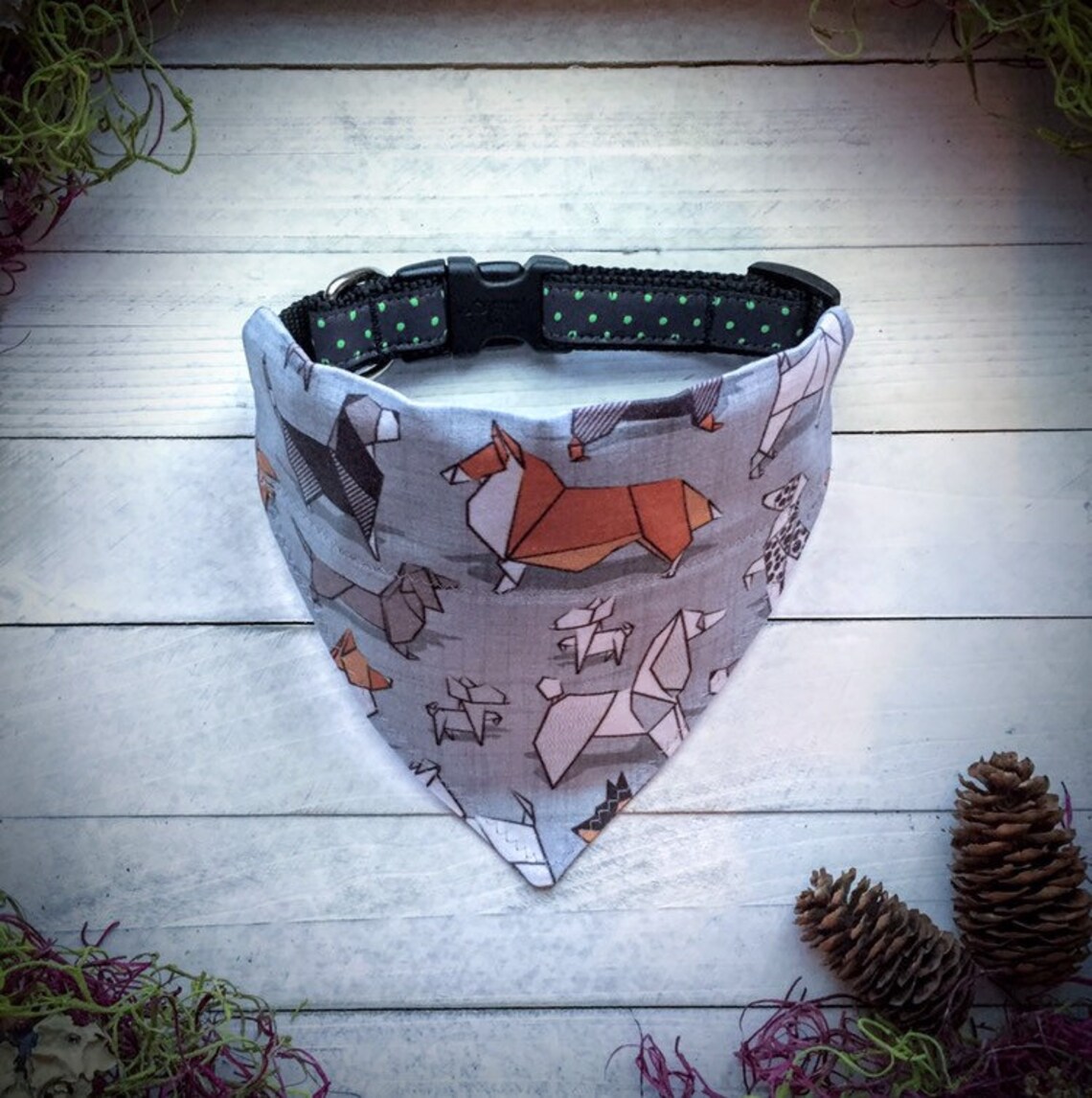 Dog Bandana Origami Dog Overthecollar Neckwear Accessory Etsy