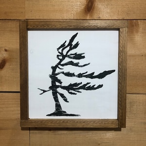 Windswept Pine Wood Sign | Tree Sign | Cottage Decor | Wood Decor | Muskoka Sign
