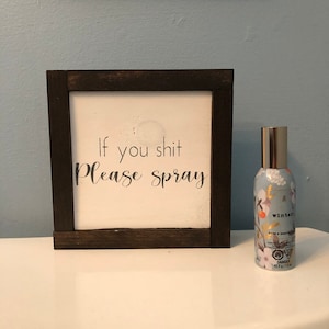 Mini letrero para baño / Letrero "Si defecas, rocía" / Decoración de baño / Decoración de madera