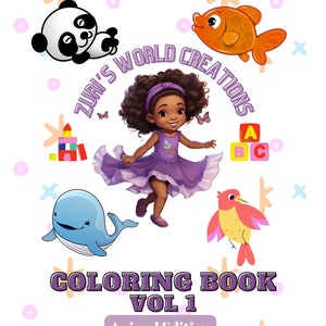 Libro de colorear infantil / Vol. 1 / Edición de animales / Páginas para colorear / Descarga digital / Formato PDF