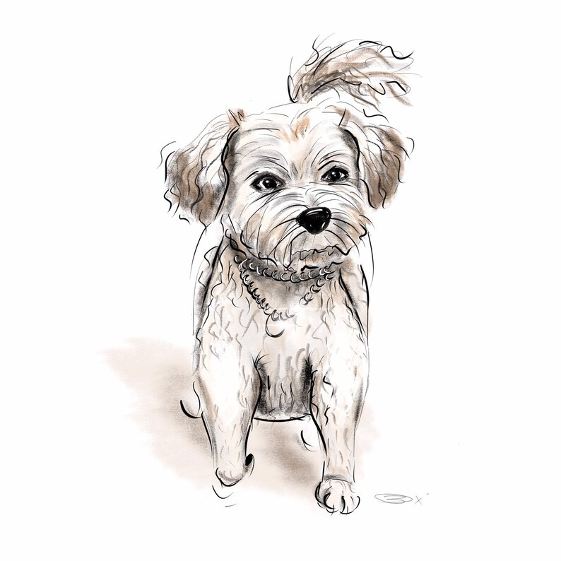 Custom Pet Portrait Illustration Art Print Etsy
