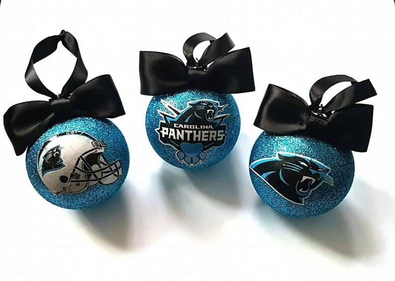 Carolina Panthers Christmas Tree Baubles Decorations Set Of Etsy