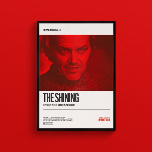 The Shining (1980)  – Retro Movie Poster Art, Minimalist Film Poster, Cinema, Vintage Poster, Stanley Kubrick, Stephen King, Here's Johnny